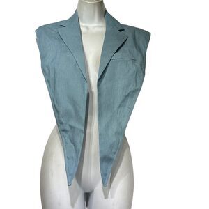 Cherie Los Angeles Blue Faux Collar Suit Lapel Neck Shawl Business Work Wear S